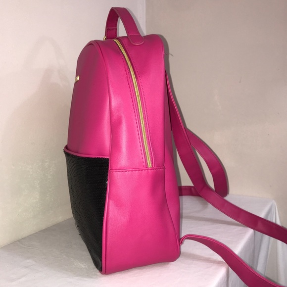Juicy Couture Hot Pink Black Sequin Bling Backpack - Picture 8 of 16